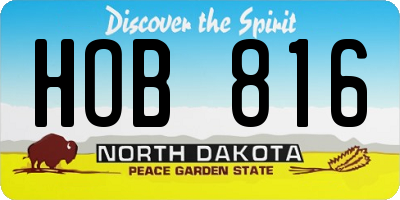 ND license plate HOB816