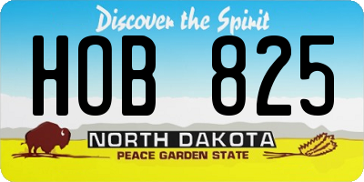 ND license plate HOB825