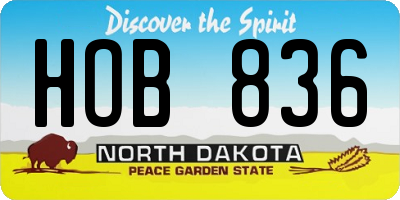 ND license plate HOB836