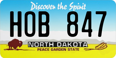 ND license plate HOB847