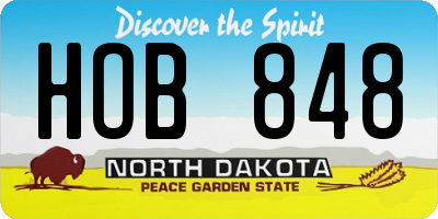 ND license plate HOB848