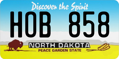 ND license plate HOB858
