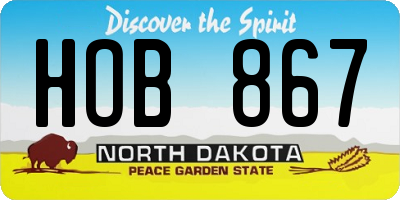ND license plate HOB867