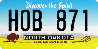 ND license plate HOB871