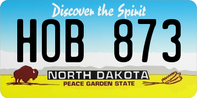 ND license plate HOB873