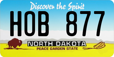 ND license plate HOB877