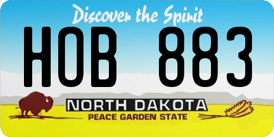 ND license plate HOB883