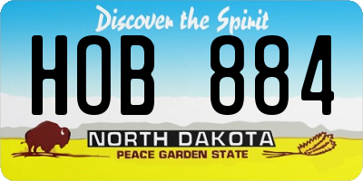 ND license plate HOB884