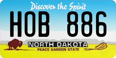 ND license plate HOB886