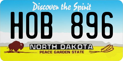 ND license plate HOB896