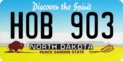 ND license plate HOB903