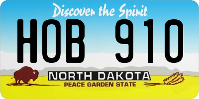 ND license plate HOB910