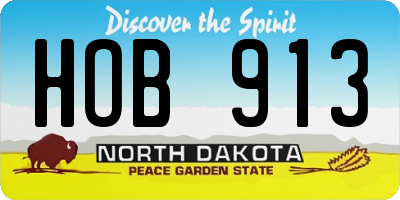 ND license plate HOB913