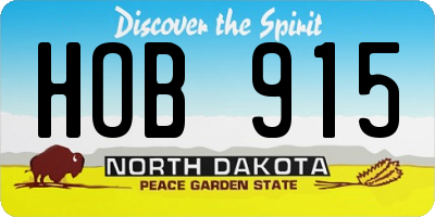 ND license plate HOB915