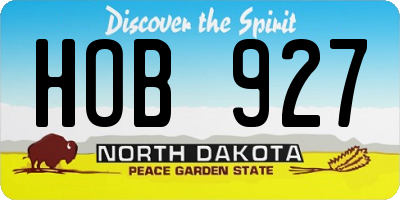 ND license plate HOB927