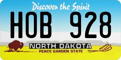 ND license plate HOB928