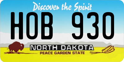 ND license plate HOB930