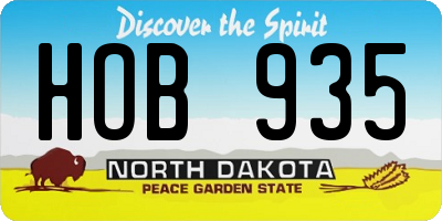ND license plate HOB935
