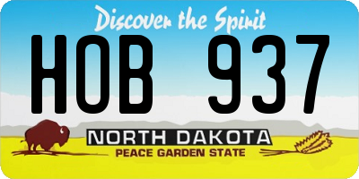ND license plate HOB937