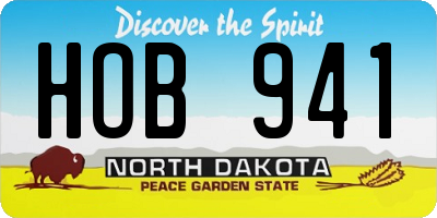 ND license plate HOB941