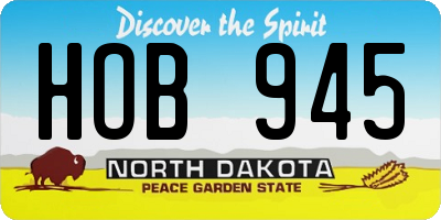 ND license plate HOB945