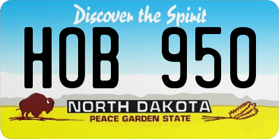 ND license plate HOB950