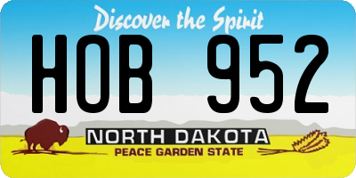 ND license plate HOB952