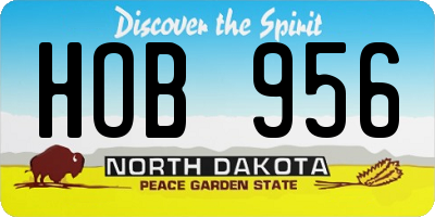 ND license plate HOB956