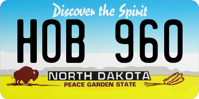ND license plate HOB960
