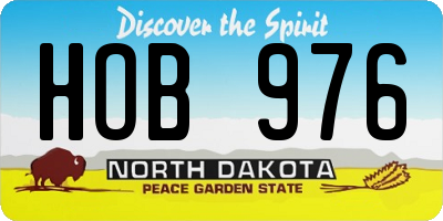 ND license plate HOB976