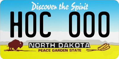 ND license plate HOC000