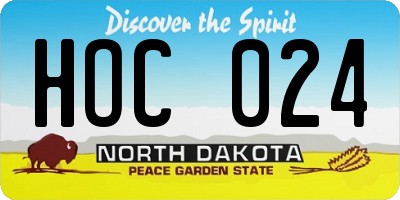 ND license plate HOC024