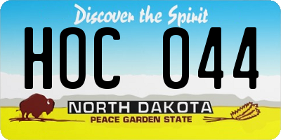 ND license plate HOC044
