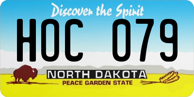ND license plate HOC079