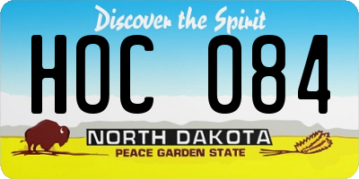 ND license plate HOC084
