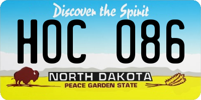 ND license plate HOC086