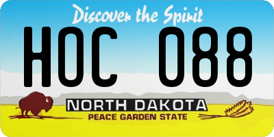 ND license plate HOC088