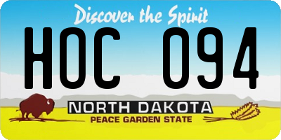 ND license plate HOC094
