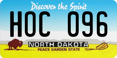 ND license plate HOC096