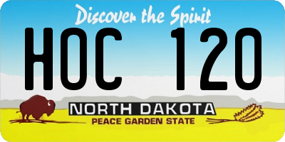 ND license plate HOC120