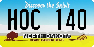 ND license plate HOC140