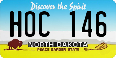 ND license plate HOC146
