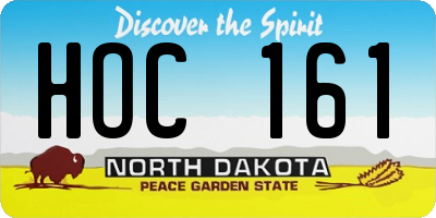 ND license plate HOC161