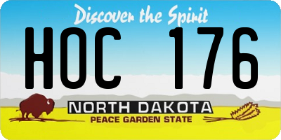 ND license plate HOC176