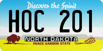 ND license plate HOC201