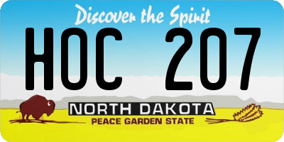 ND license plate HOC207