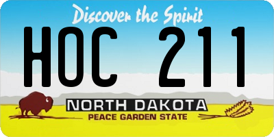 ND license plate HOC211