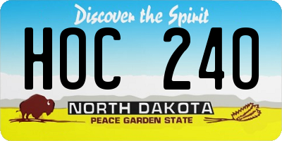 ND license plate HOC240