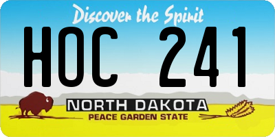 ND license plate HOC241