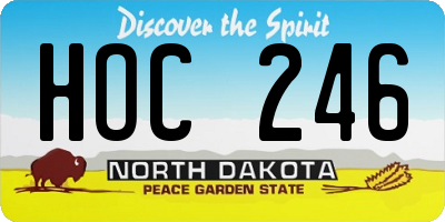 ND license plate HOC246